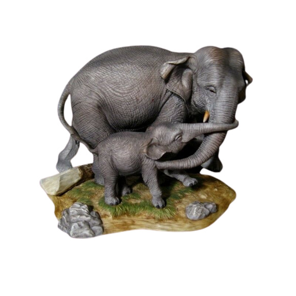 Lenox Wildlife of the Seven Continents Asian Elephants Hand Painted Original Run - Picture 1 of 11